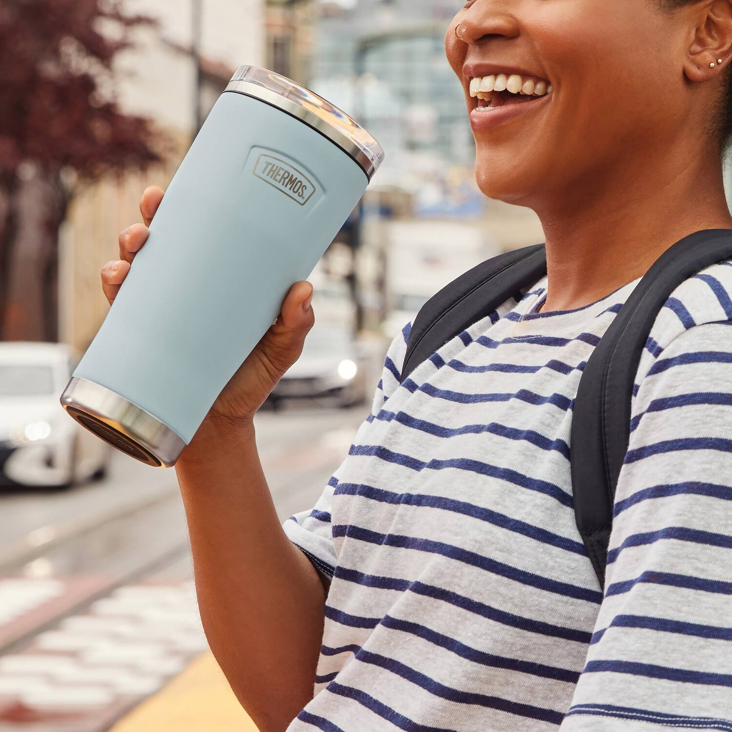 Back. Thermos - Thermos 16 oz. Icon Stainless Steel Tumbler - Glacier - Glacier.