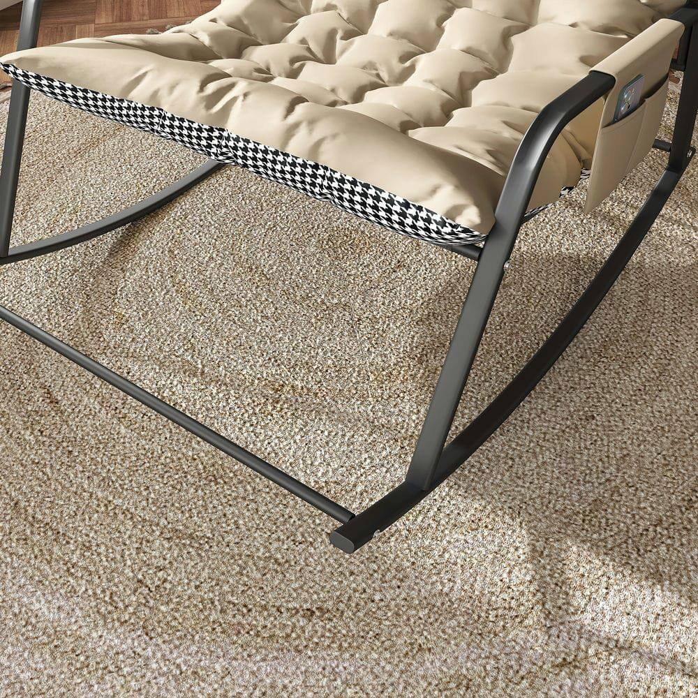 Alt View 5. Kadyn - Rocking Chair with Storage, Cushions and Armrests, Breathable Ergonomic Lounge Chair for Bedroom, Living Room, White - Off-White.