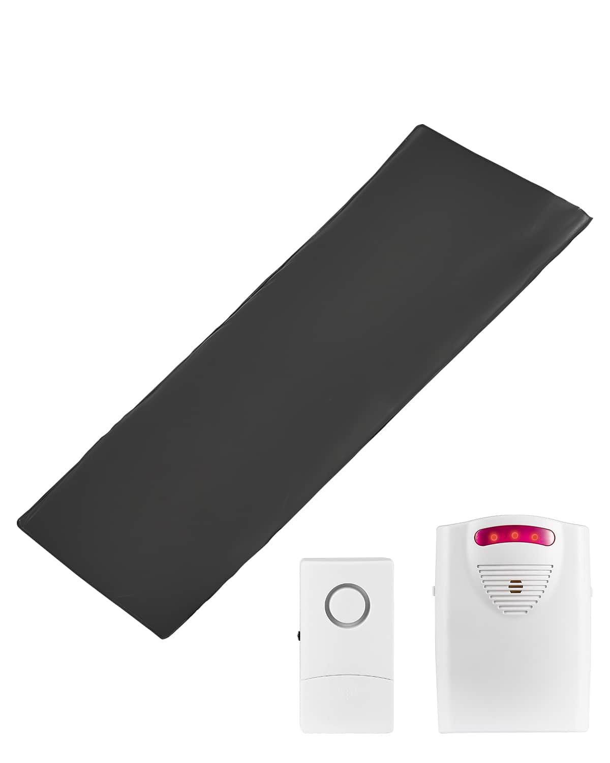 VEVOR - Bed Alarm System for Elderly Adults, 14 x 30-inch Wireless Bed Sensor Pad with Pager - Black