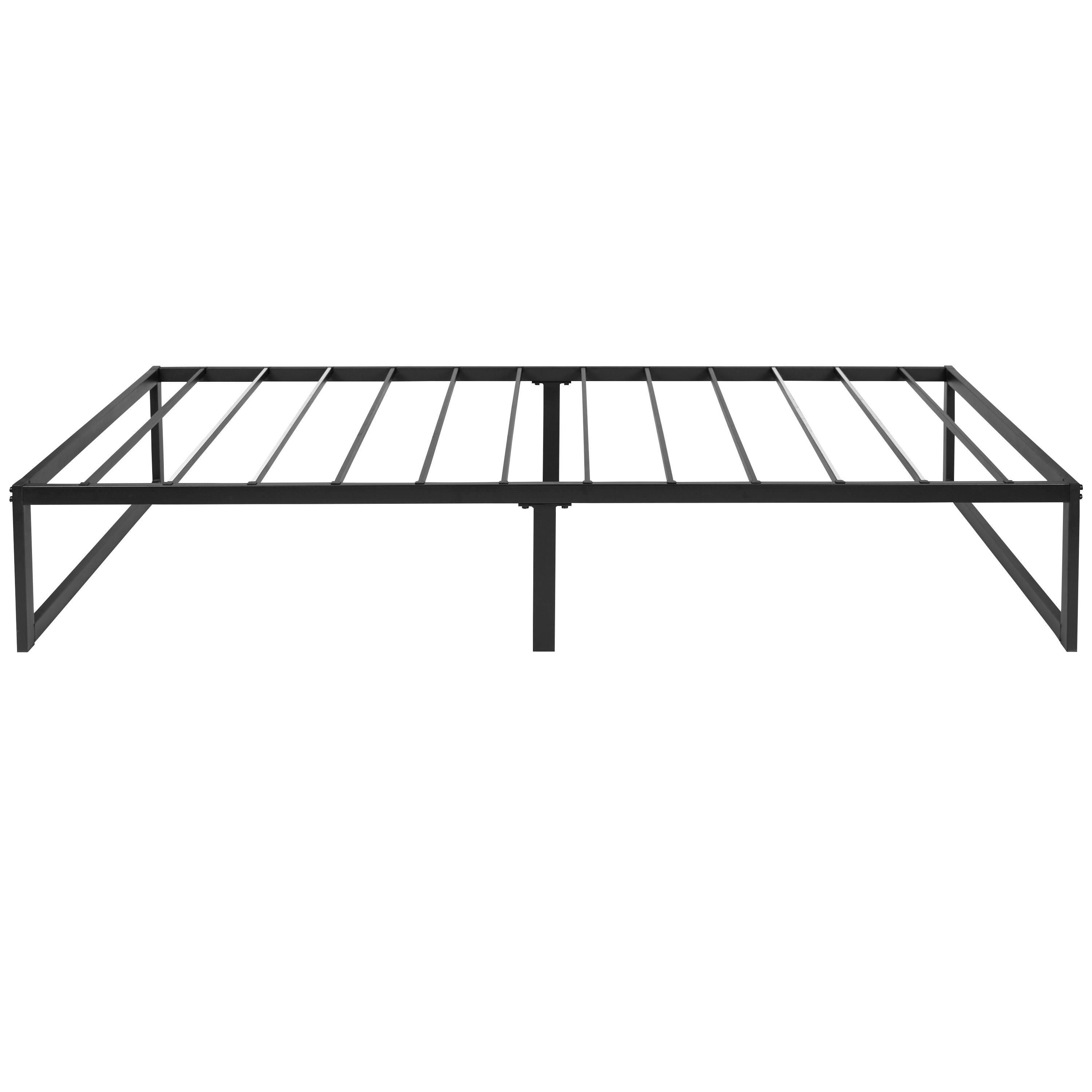 Alt View 6. Emma + Oliver - 14 Inch Twin Metal Platform Bed Frame/Steel Slat Support/No Box Spring Needed - Black.