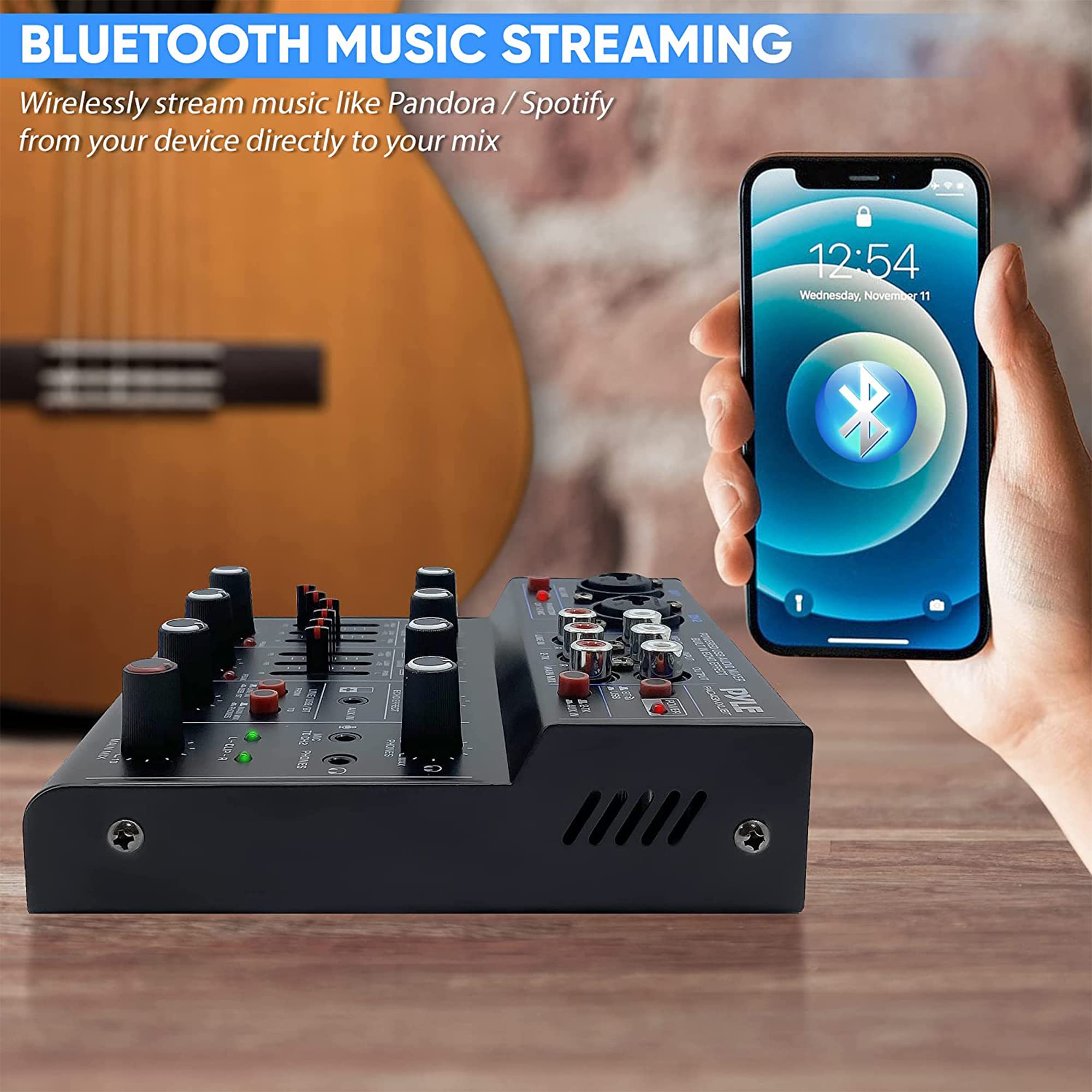 BLUETOOTH MUSIC STREAMING

Wirelessly stream music like Pandora / Spotify from your device directly to your mix