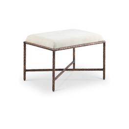 Meridian Furniture - Valley Cream Chenille Fabric Bench - Beige