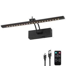 TECH SAFARI - Operated Picture Light Wireless Art Display With Dimmer Timer Off And Swing Arm mah Rechargeable nch Bras - Black 15.94 inch