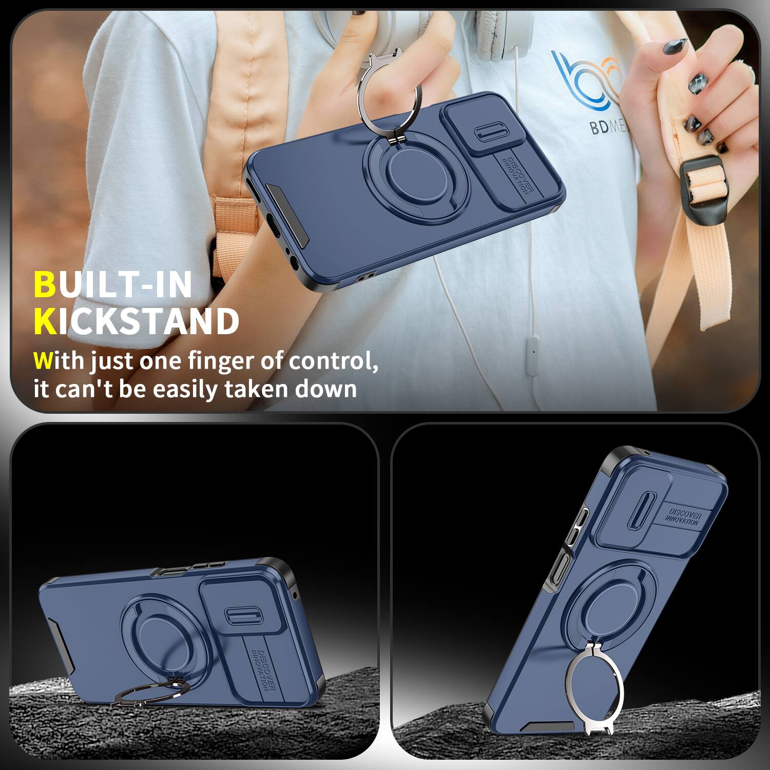 DISCOVER EP  
BDME  
BUILT-IN KICKSTAND  
With just one finger of control, it can't be easily taken down  
HOTAVONNI DISCOVER  
DISCOVER GF
