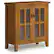Front. Simpli Home - Artisan Low Storage Cabinet - Honey Brown.