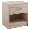 Front. Costway - Costway Modern Nightstand Bedside Table with Drawer Open Storage Shelf for Small Spaces - Natural.
