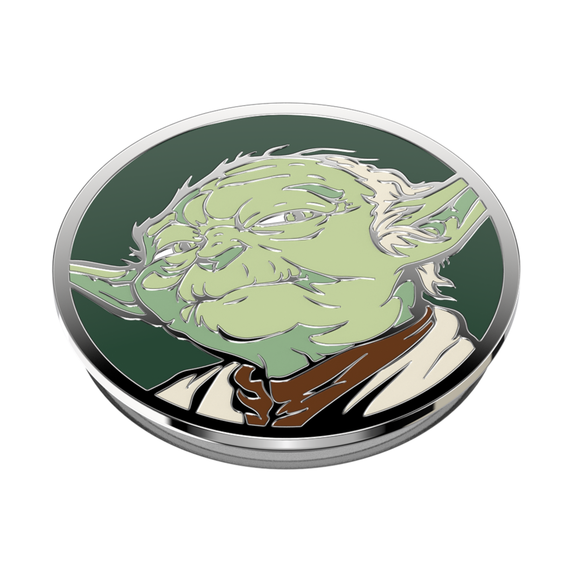 Left. PopSockets - Adhesive PopGrip Universal Grip & Stand for Cell Phones - Star Wars -Yoda Enamel.