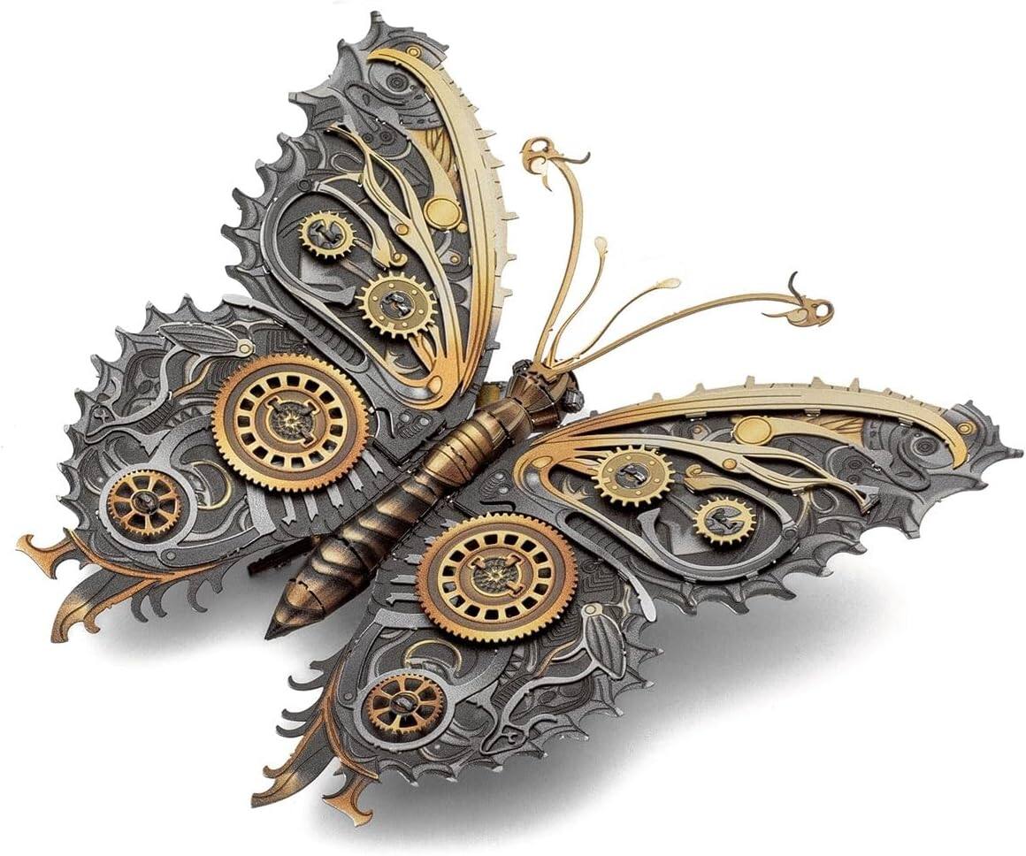 Alt View 3. Metal Earth - Metal Earth Steampunk Butterfly 3D Metal Model Kit - Silver.