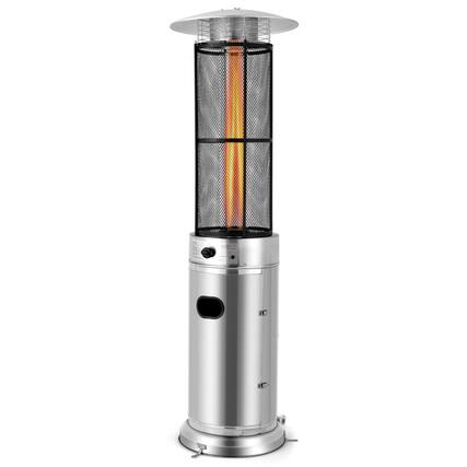 Front. Mondawe - 40000 BTU Stainless Steel Round Glass Tube Patio Heaters - Silver.