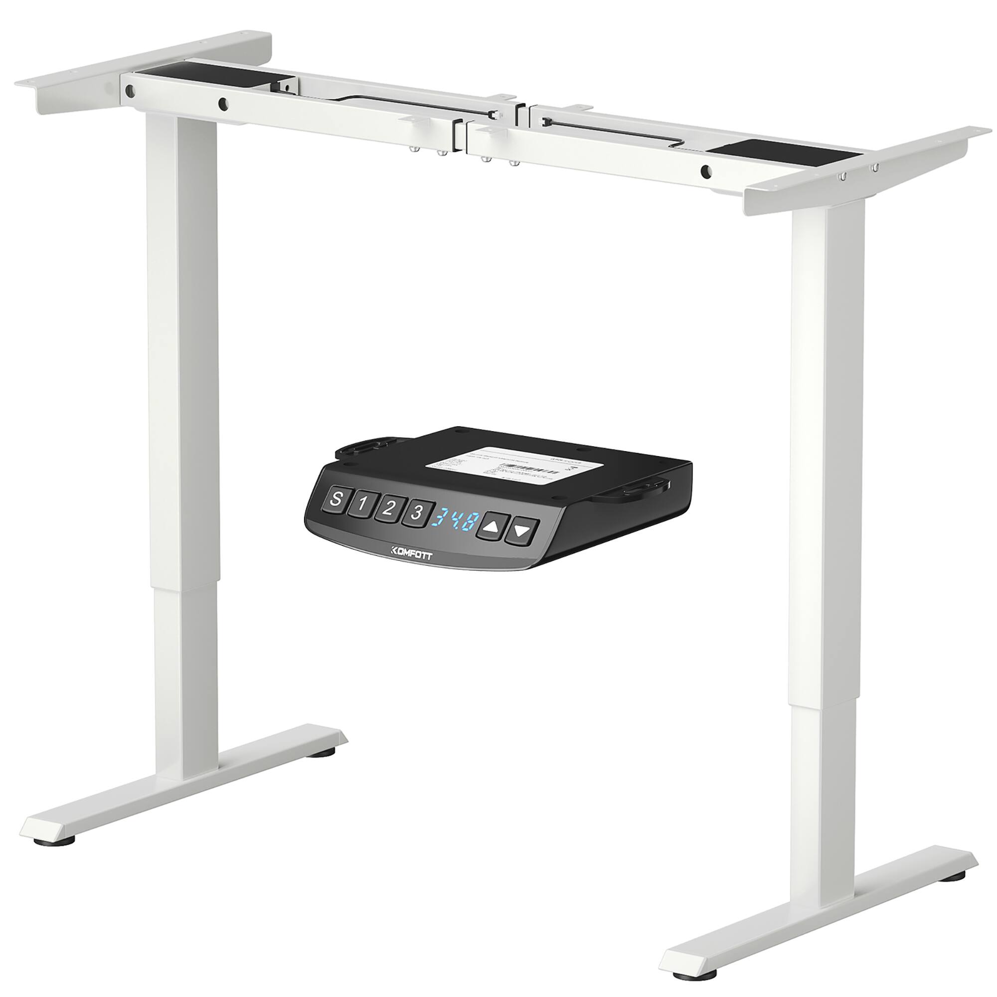 Costway - Electric Adjustable Standing up Desk Frame Dual Motor w/Controller - White