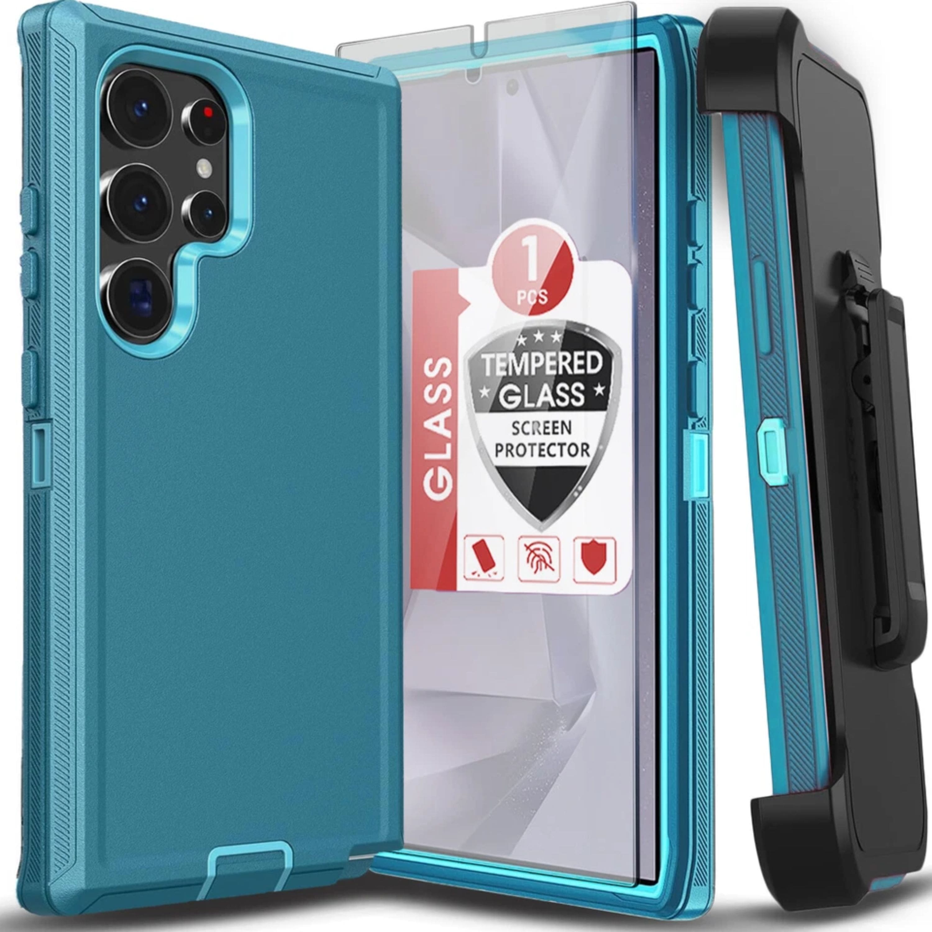 Kitcheniva - Belt Clip Kickstand Phone Case For Samsung Galaxy S25 Plus - Teal