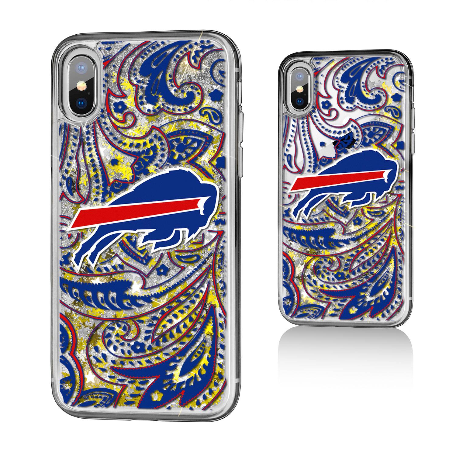Alt View 2. Keyscaper - Buffalo Bills iPhone Paisley Design Glitter Case - 15 Pro Max - Multicolor.