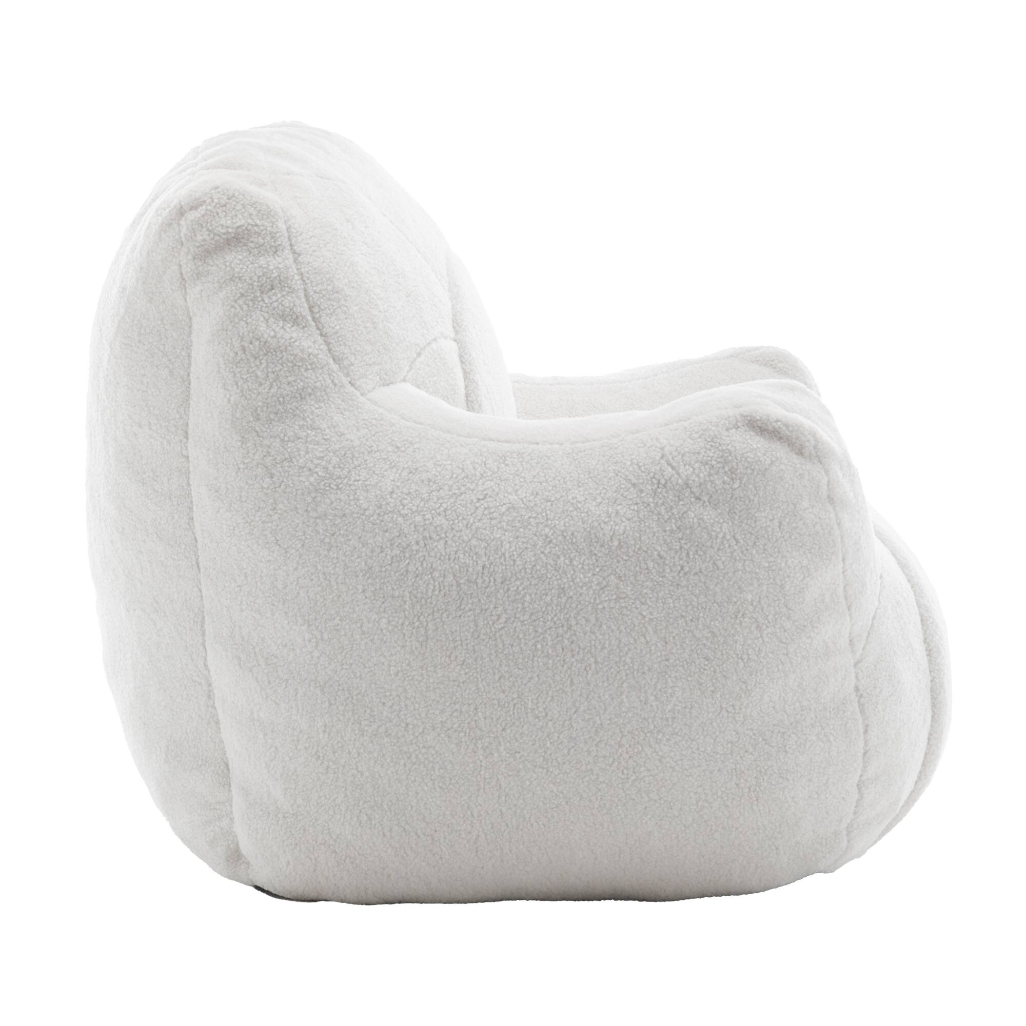 Alt View 10. GOODSILO - Premium Memory Foam Bean Bag Sofa Chair with Plush Faux Fur Cover and Ergonomic Support for Living Spaces - White.