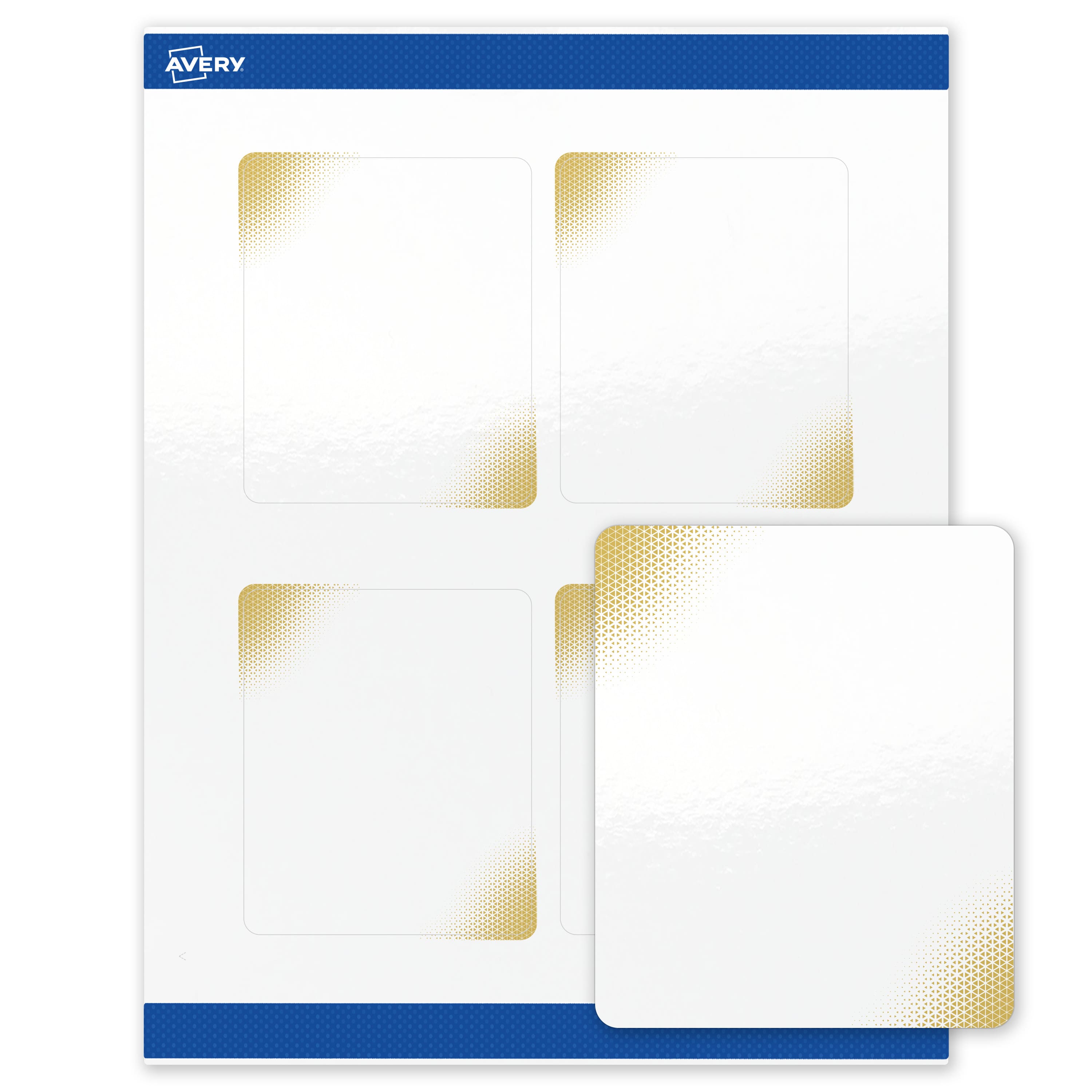 "Avery - Rectangle Labels, Gold Blush Pattern, 4"" x 3-1/3"", Glossy, Gold Blush - White" price history on PriceWatchPro