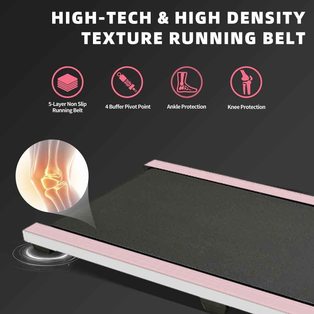 HIGH-TECH & HIGH DENSITY TEXTURE RUNNING BELT

- 5-Layer Non Slip Running Belt
- 4 Buffer Pivot Point
- Ankle Protection
- Knee Protection