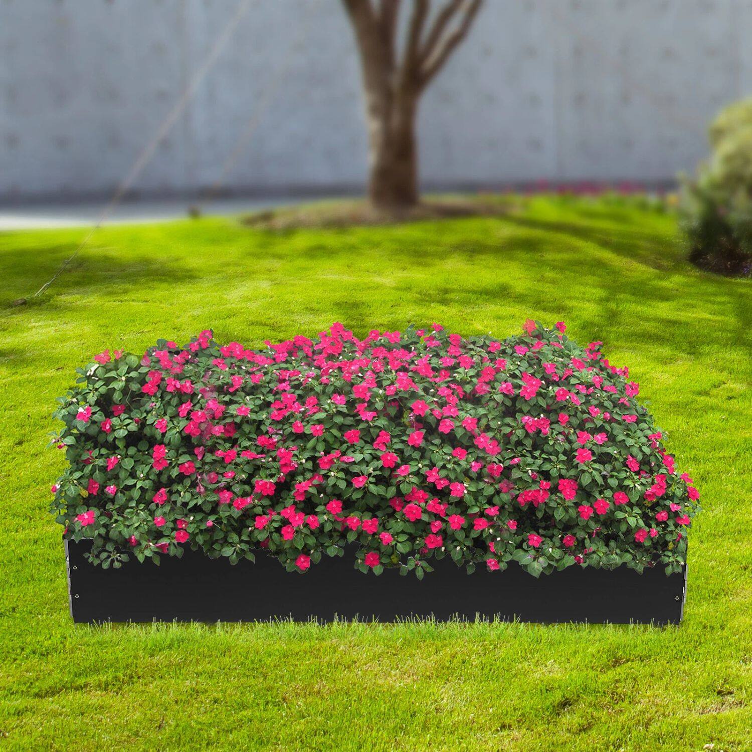 Alt View 2. Home Collection - 4pcs Steel Lawn Edging Garden Landscape Yard Border Barrier Decor - Black.