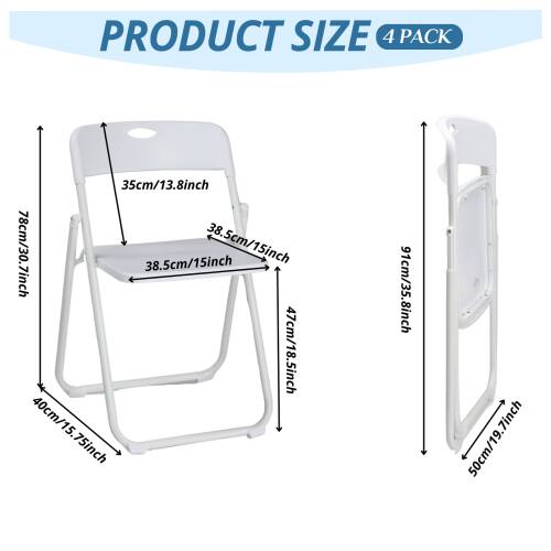 PRODUCT SIZE 4 PACK  
35cm/13.8inch  
78cm/30.7inch  
38.5cm/15inch  
38.5cm/15inch  
47cm/18.5inch  
40cm/15.75inch  
75cm/29.5inch  
91cm/35.8inch  
50cm/19.7inch