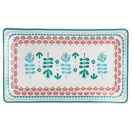 Gibson - Home Village Vines 10.6 Inch Fine Ceramic Rectangular Platter - Multi
