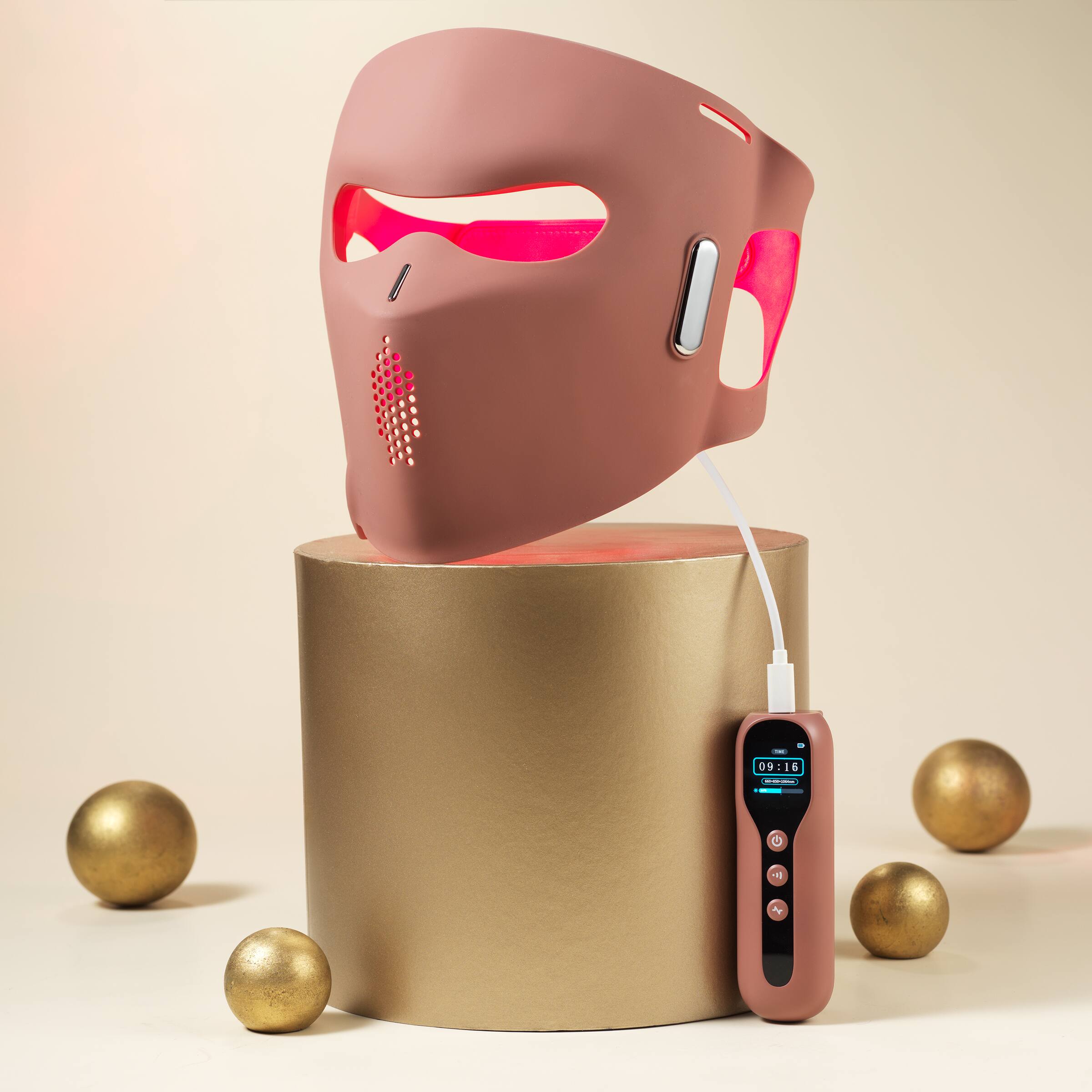 Alt View 1. Lovery - Lovery 4D Laser Light Therapy Face Mask - 8 x More powerful than LED - Professional At-Home Skin Rejuvenation - Mauve.