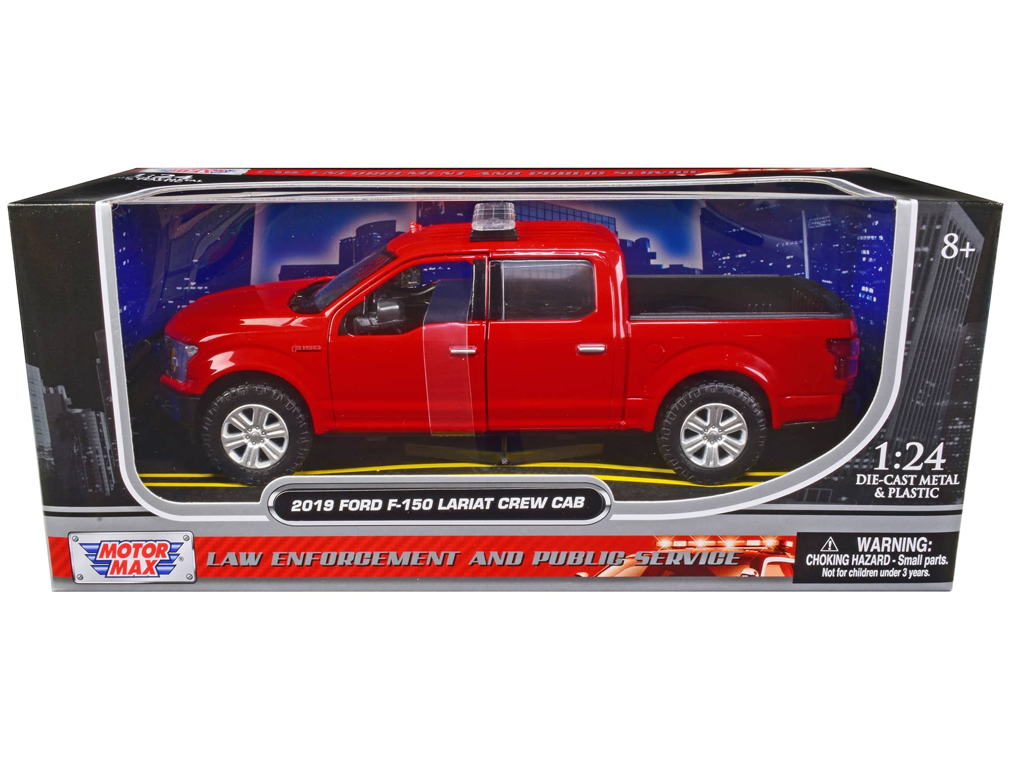2019 Ford F-150 Lariat Crew Cab Pickup Truck Unmarked Fire Department Red 1/24 Diecast Model Car by Motormax price history on PriceWatchPro