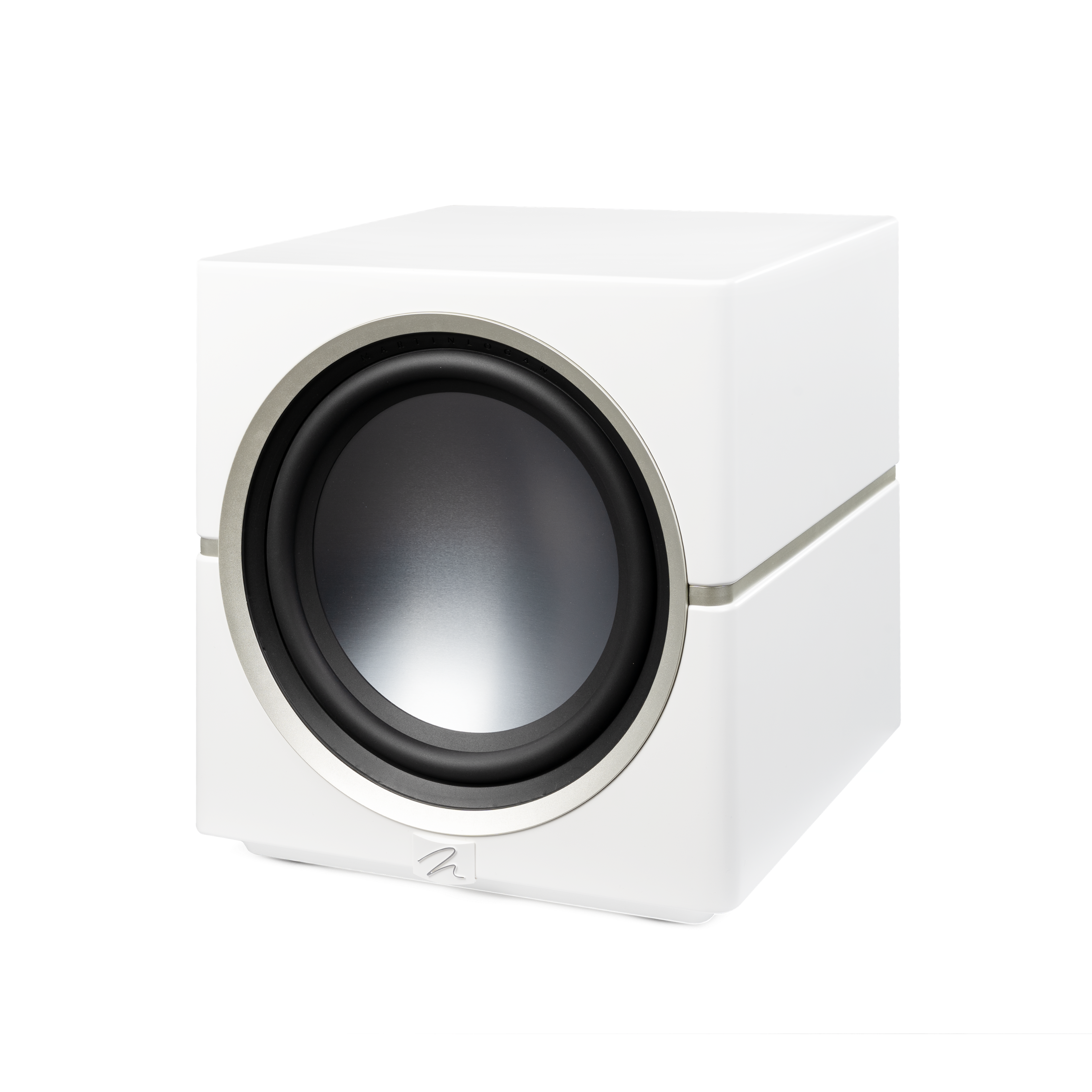 Alt View 2. MartinLogan - Dynamo 12, 12” Sealed, Powered Subwoofer, with Magnitude MT-1.6kW Amplifier, Sub Control App, and Wireless Built-In - Satin White.