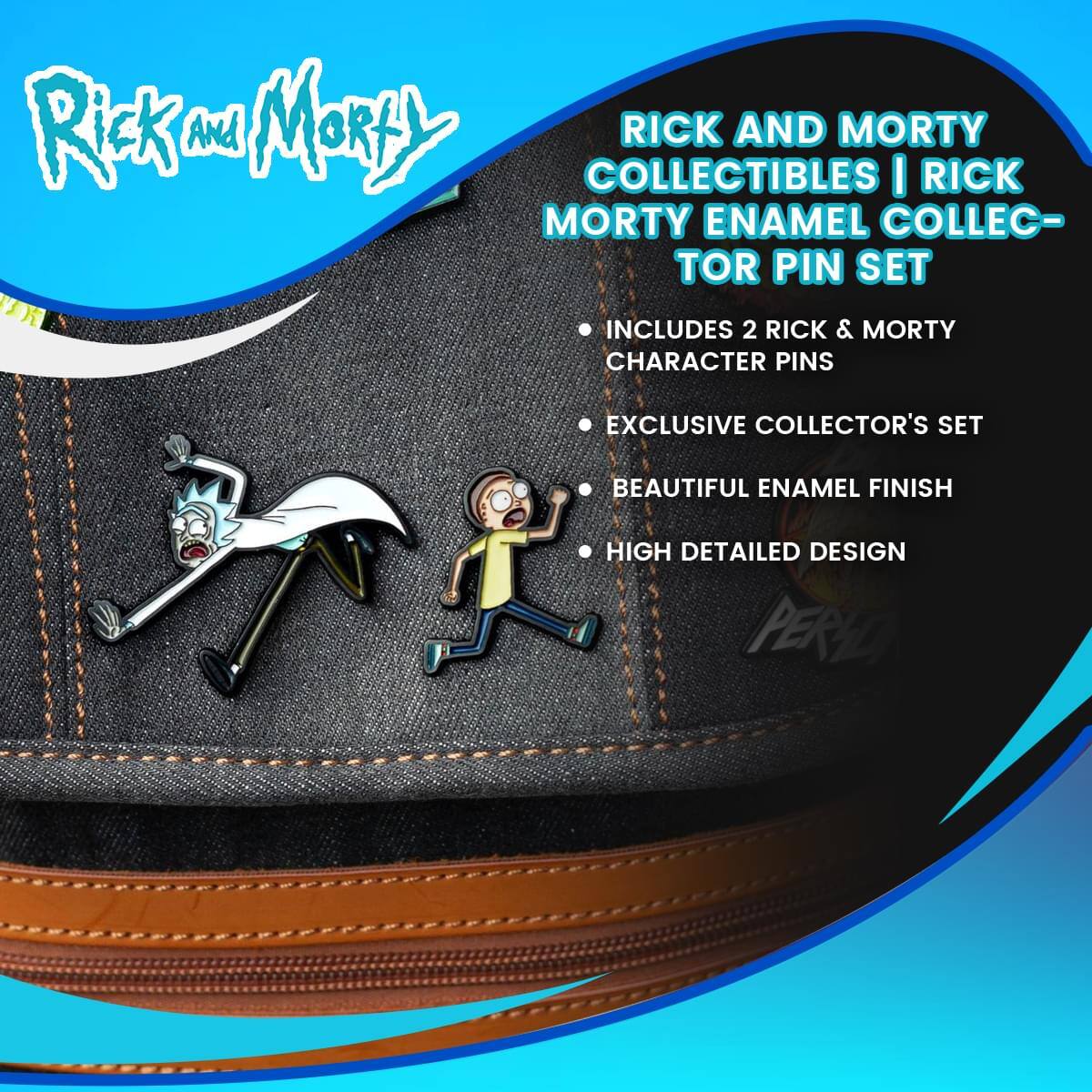 Rick And Morty Collectibles | Rick Morty Enamel Collector Pin Set  
Includes 2 Rick & Morty Character Pins  
Exclusive Collector's Set  
Beautiful Enamel Finish  
High Detailed Design