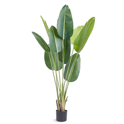 Front. VEVOR - Artificial Birds Of Paradise Tree, 5 FT Tall Faux Plant, PE Material & Anti-Tip Tilt Protection Low-Maintenance Plant - Green.