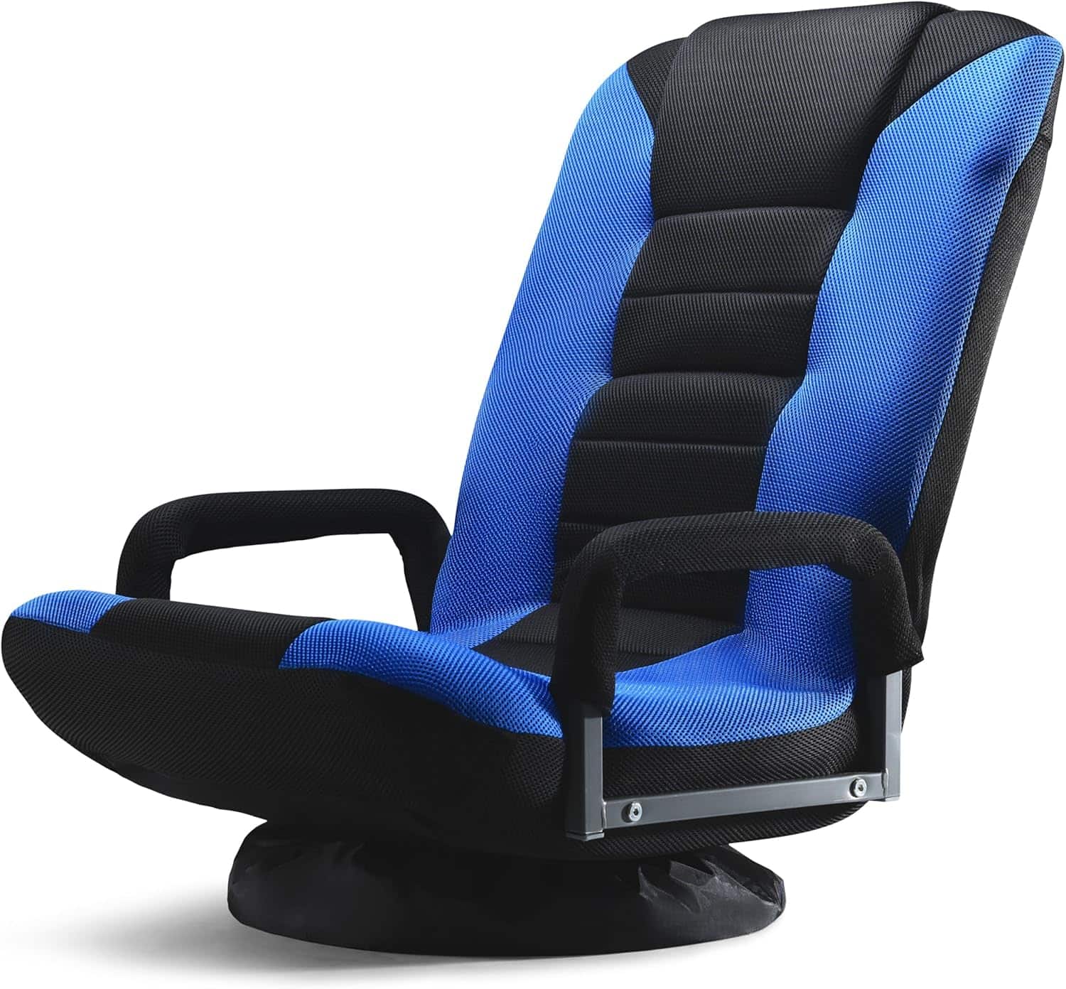 Front. Maple99 - Swivel Gaming Floor Chair 6 Adjustable Positions, Lumbar Support, Removable Cover, Arm Rests, Foldable, Blue and Black  - Blue.