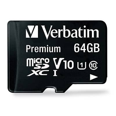 Verbatim - Premium 64GB microSDXC Memory Card with Adapter, Class 10, UHS-I, V10