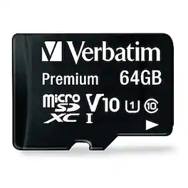 Verbatim - Premium 64GB microSDXC Memory Card with Adapter, Class 10, UHS-I, V10