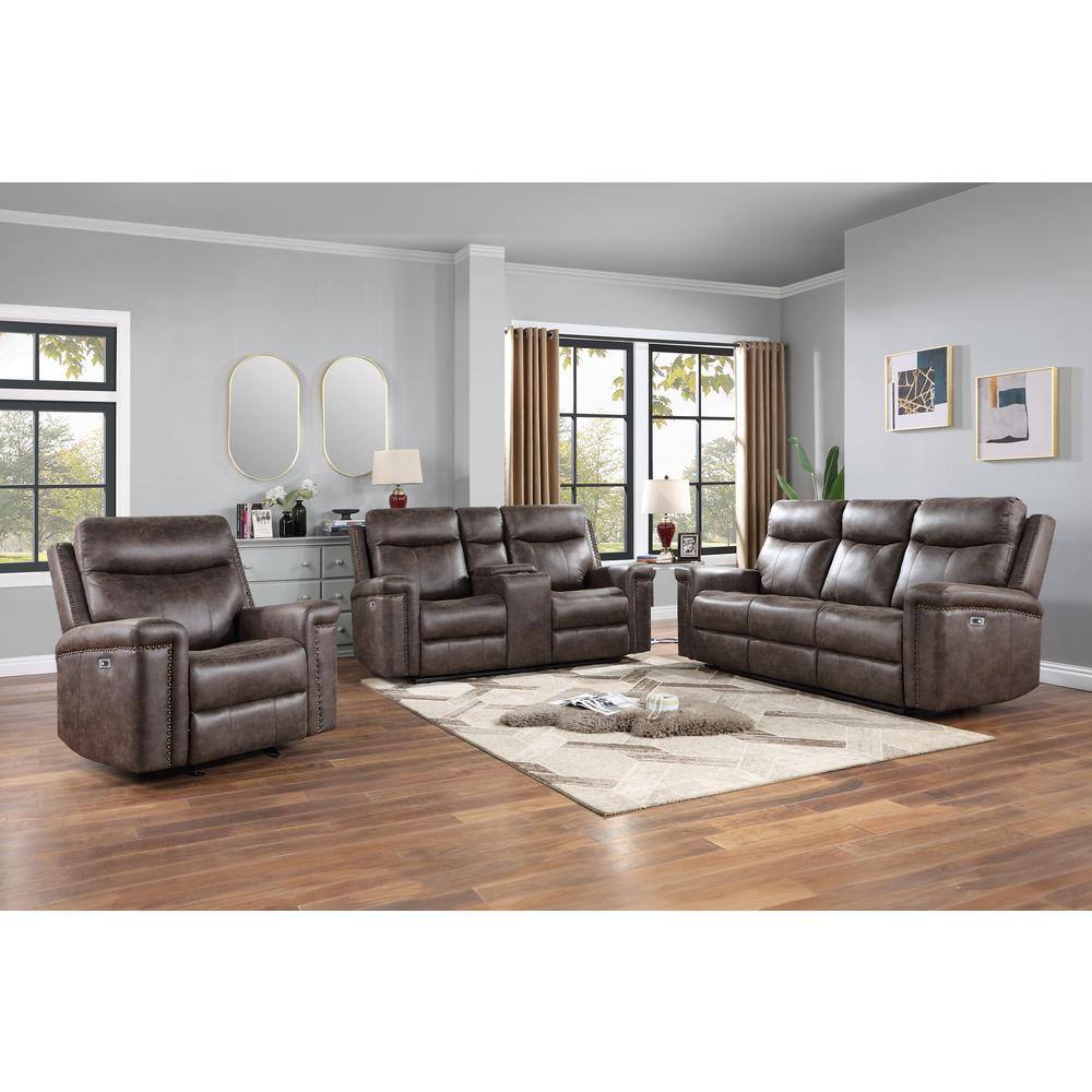Alt View 5. New Classic Furniture - Quade Glider Recliner W/Pwr Fr-Mocha - Brown.