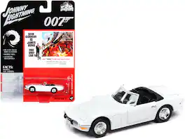 1967 Toyota 2000GT Convertible White (James Bond 007) "You Only Live Twice" (1967) Movie 1/64 Model by Johnny Lightning