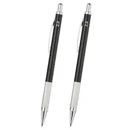 Unique Bargains - 2pcs Mech Pencil 2mm, Lead Holder Metal for Drawing, Sketching, Woodworking - Black