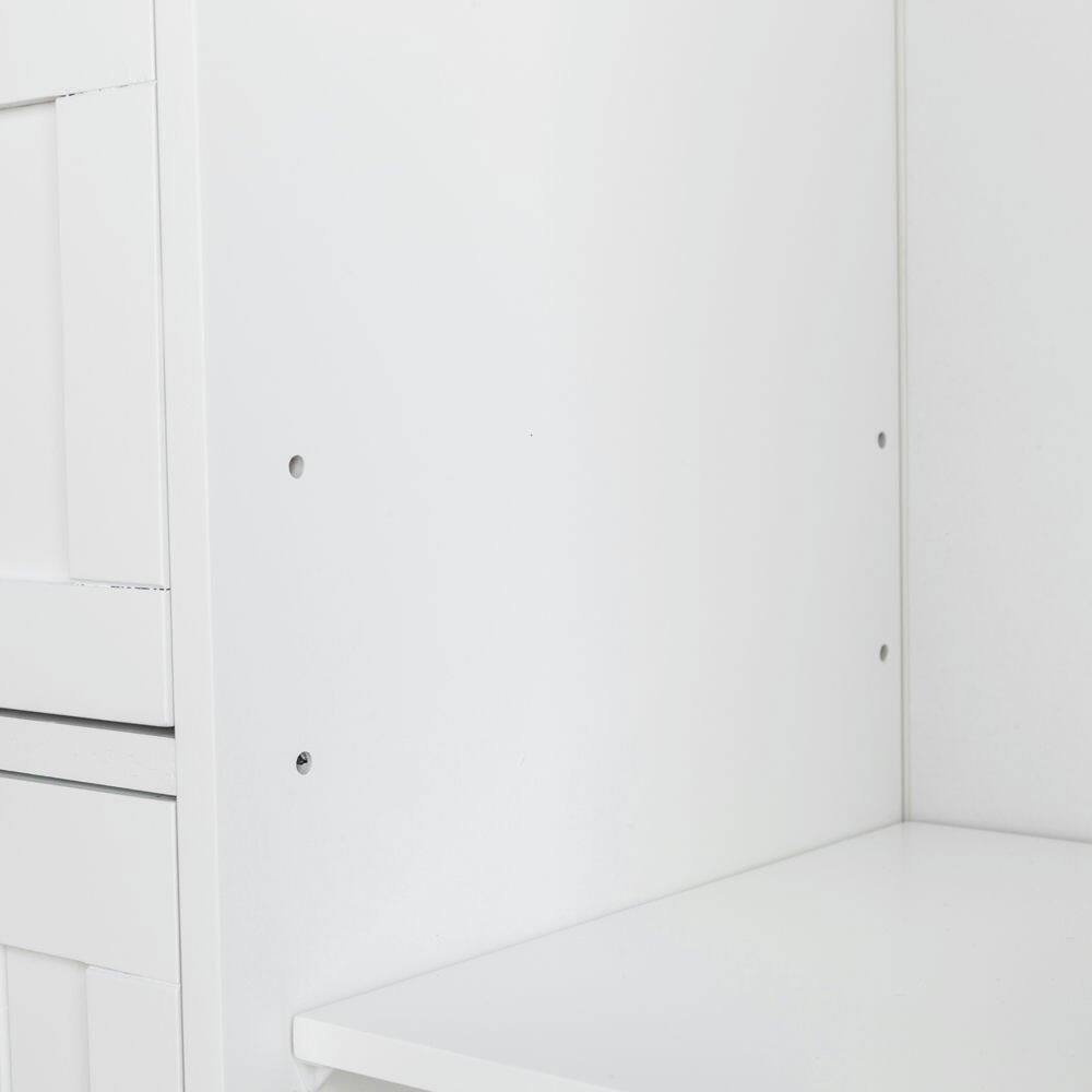 Alt View 10. Kadyn - Kadyn Single Door Bathroom Storage Cabinet, 4 Drawers White, Space-Saving Organizer, Bathroom Storage Solution, White - White.