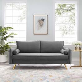 Revive Performance Velvet Sofa by Modway - Gray