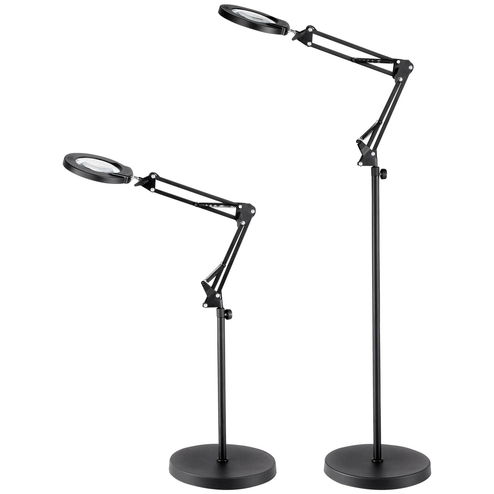 Alt View 5. VEVOR - Magnifying Floor Lamp,5X Standing Magnifying Glass with Light,Height Adjustable Floor Magnifier,3-in-1LED 5 Color Modes - Black.