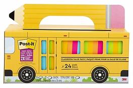 Post-it - Super Sticky Notes, Bus Cabinet Pack, Colors, 70 Sheets/Pad, 24 Pads/Pack (654-24SSBUS) - Assorted