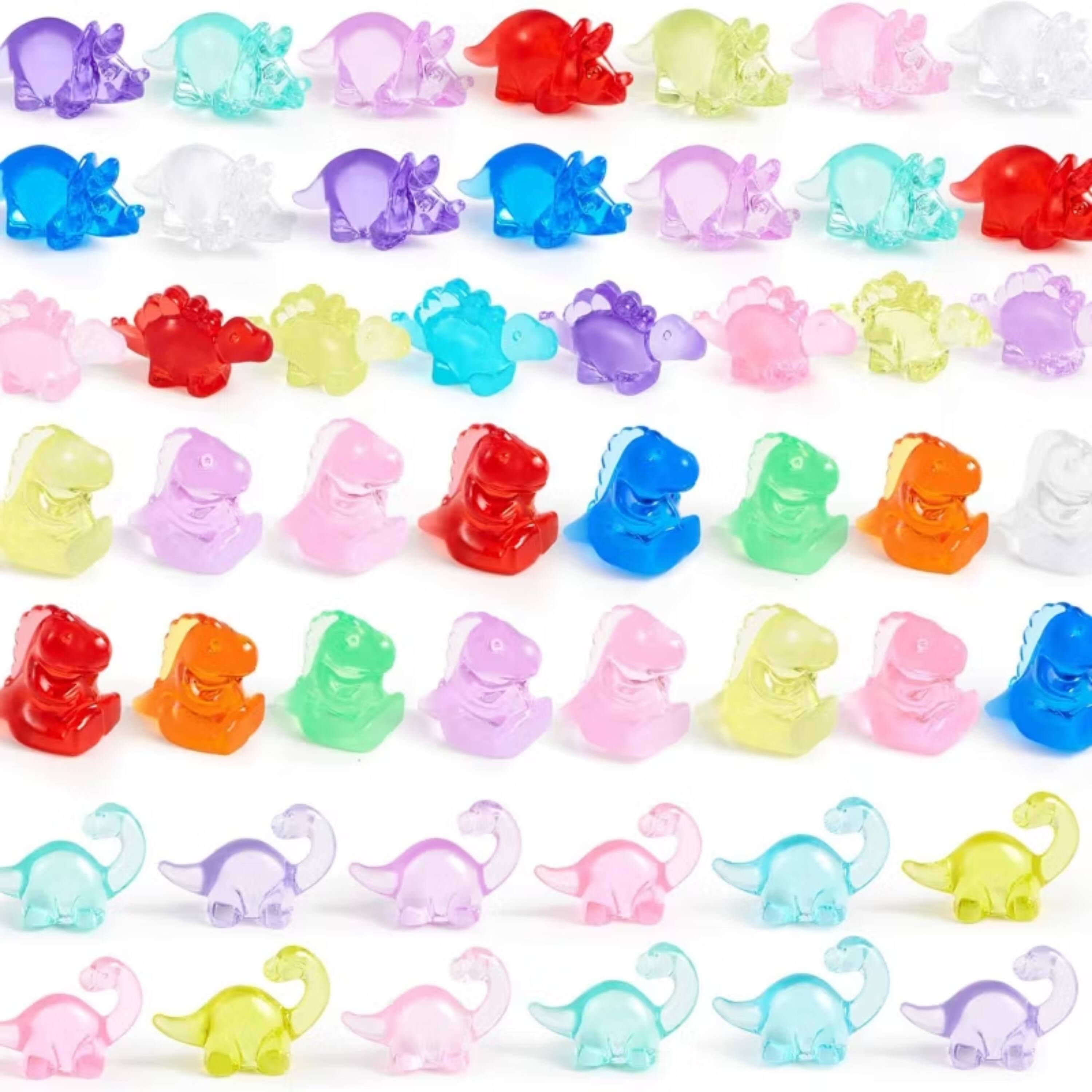 Front. Joyfy - 50 Pcs Mini Resin Dinosaur Figures Sensory Bin Toys for Dino Cupcake Toppers, Party Favors , Garden Micro Landscape - Multicolor.