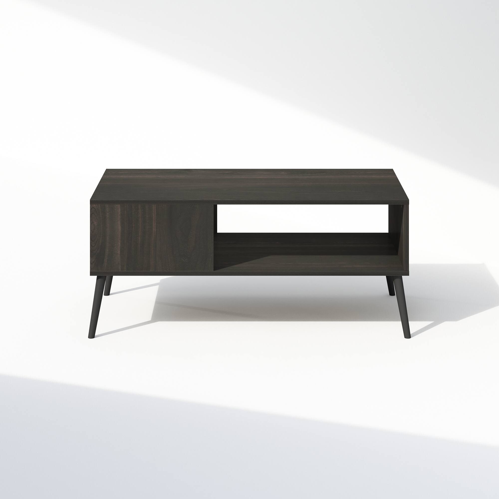 Alt View 2. Furinno - Claude Mid Century Style TV Stand for TV up to 40 with Wood Legs - Espresso.
