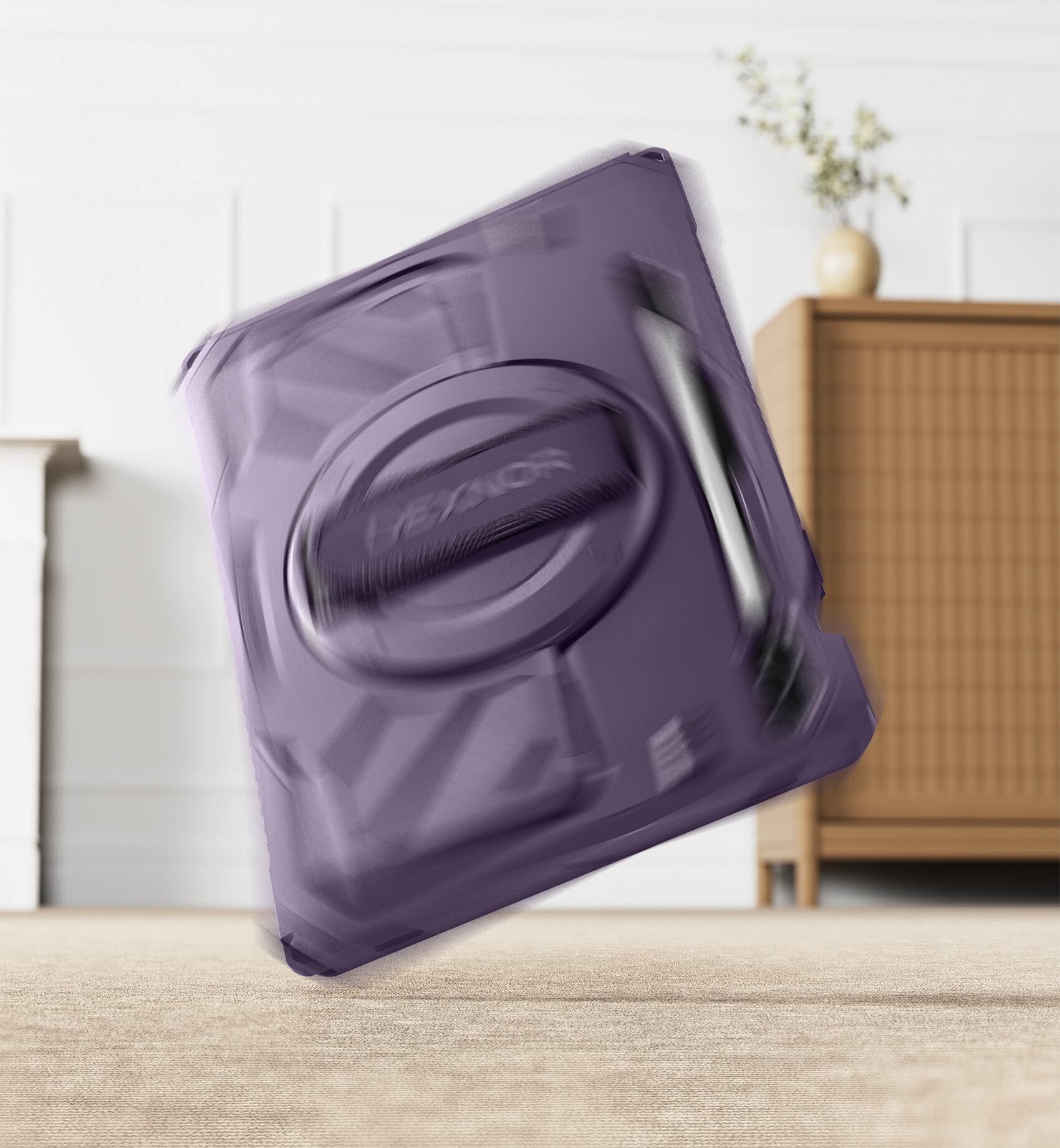Angle. Dexnor - Case for Samsung Galaxy Tab S10+ Plus/S9+ Plus with 360° Rotating Hand Strap, S Pen Holder, Shockproof Full-Body Cover - Phantom Purple.