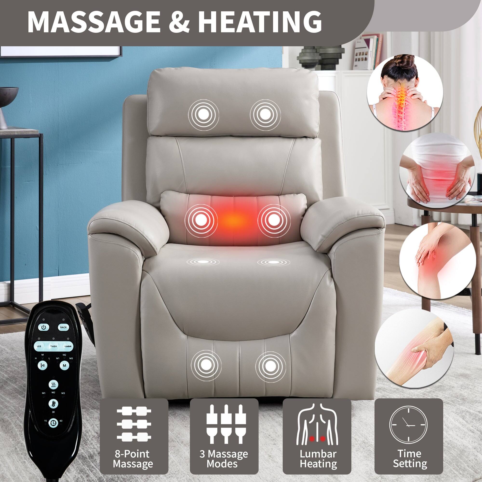 MASSAGE & HEATING

- 8-Point Massage
- 3 Massage Modes
- Lumbar Heating
- Time Setting