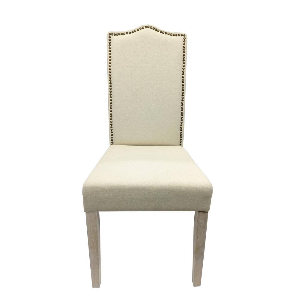 Alt View 1. Carolina Chair & Table - Romero Parson Chair - Natural Driftwood - Linen Upholstery - Brown.