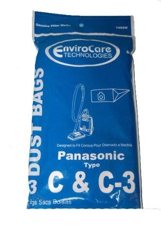 EnviroCare TECHNOLOGIES  
DUST BAGS  
Designed to Fit  
Panasonic  
Type C & C-3  
4gs Sacs Bolsas