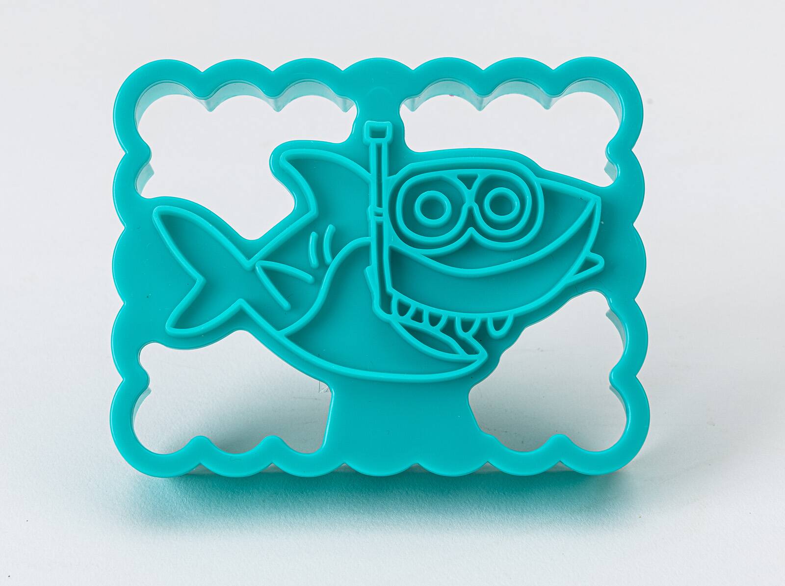 Alt View 3. MOBI - Silicone Ice Cream Sandwich Maker, Shark - Blue.