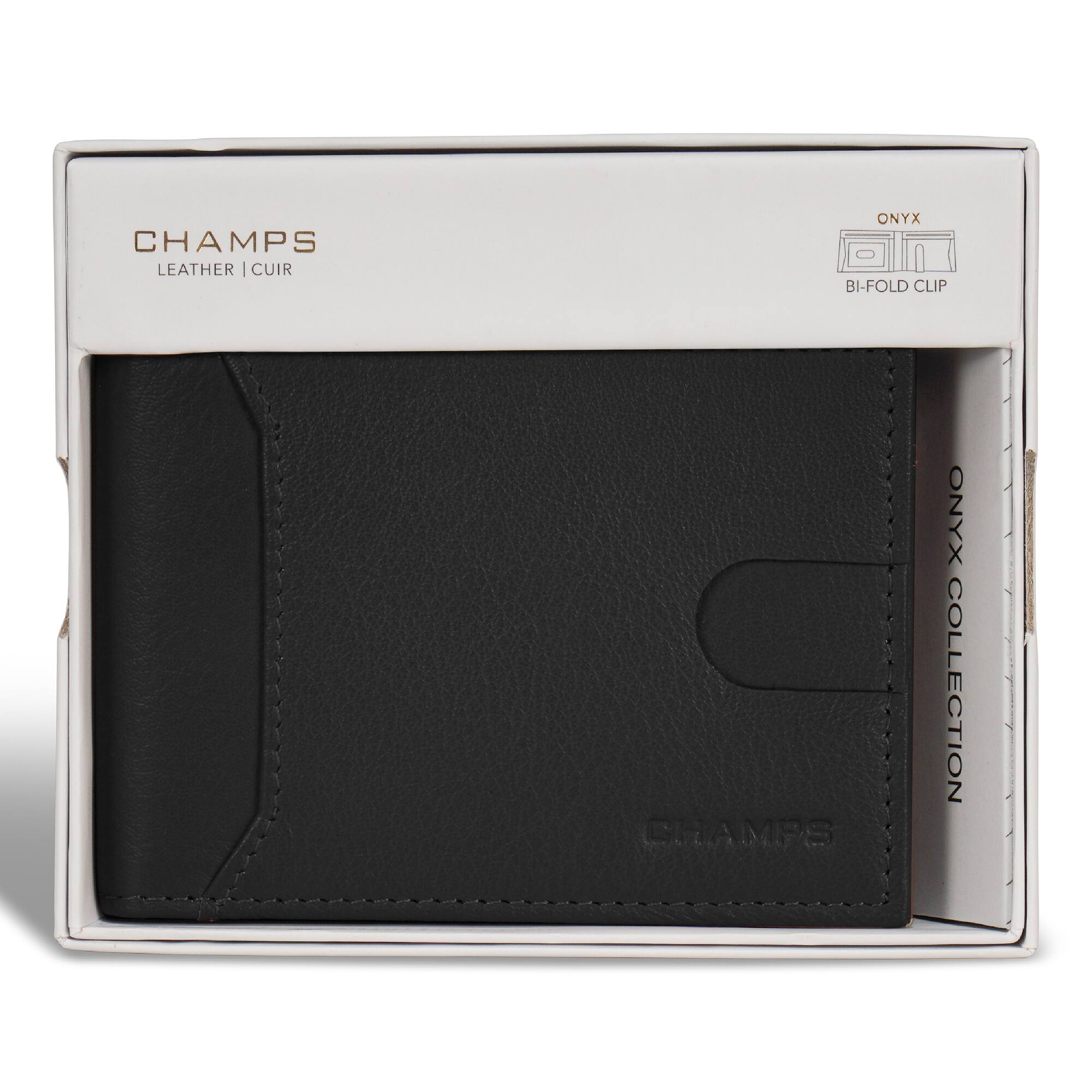 CHAMPS  
LEATHER | CUIR  

ONYX  
BI-FOLD CLIP  

ONYX COLLECTION  

CHAMPS
