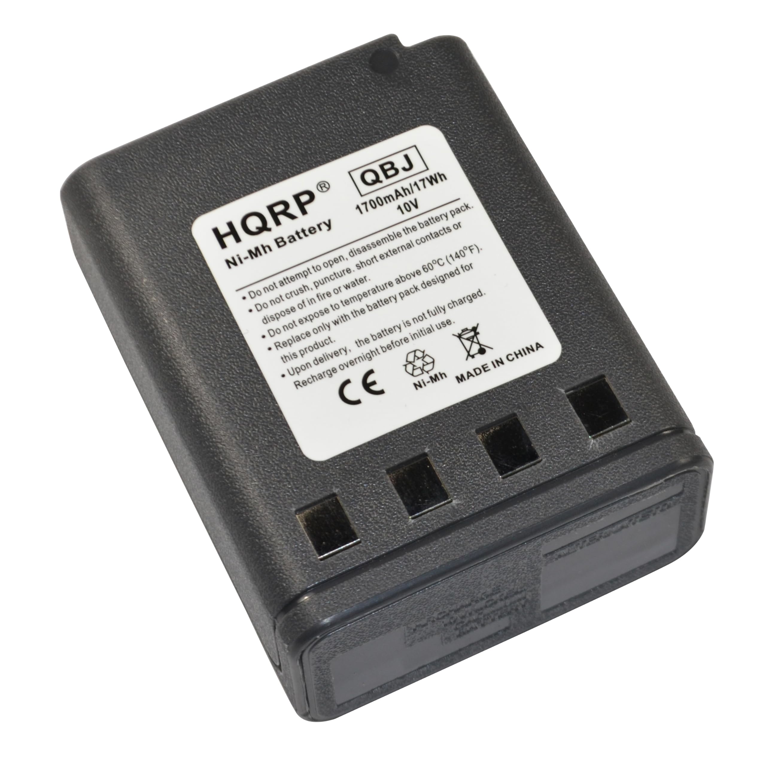 QBJ HQRP 1700mAh/17Wh 10V pack. The battery is not fully charged. Do not attempt to puncture, crush, or expose to fire. Do not disassemble or dispose of in water. Do not expose to temperatures above 60°C (140°F). Do not use if the battery is not fully charged. Do not replace the battery before initial use. Do not dispose of the battery in fire. Do not expose to temperatures above 60°C (140°F). Do not attempt to puncture, crush, or dispose of in fire. Do not expose to temperatures above 60°C (140°F). Do not attempt to puncture, crush, or dispose of in fire. Do not expose to temperatures above 60°C (140°F). Do not attempt to puncture, crush, or dispose of in fire. Do not expose to temperatures above 60°C (140°F). Do not attempt to puncture, crush, or dispose of in fire. Do not expose to temperatures above 60°C (140°F). Do not attempt to puncture, crush, or dispose of in fire. Do not expose to temperatures