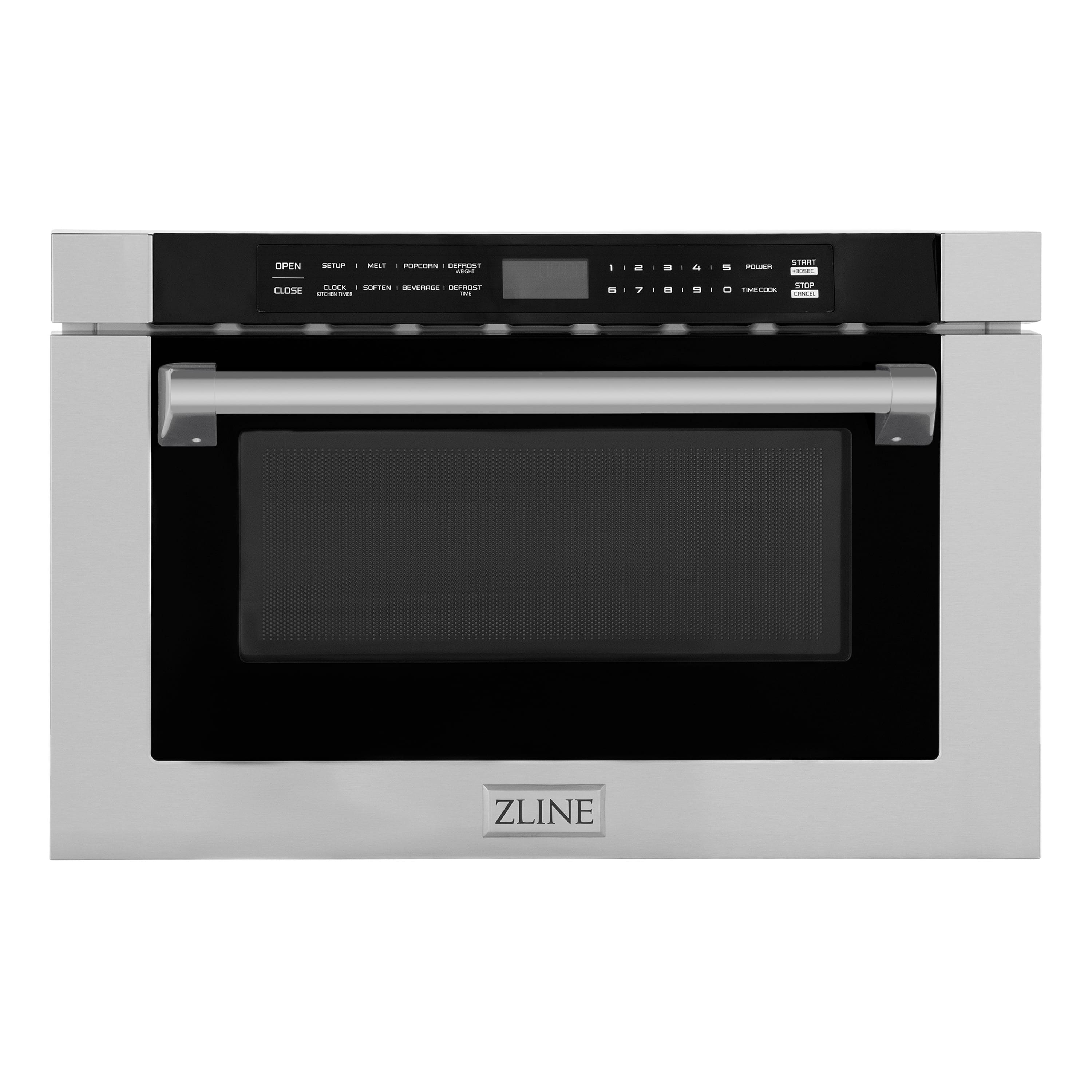 ZLINE - 24 in. 1.2 cu. ft. Built-in Microwave Drawer with Traditional Handle - Stainless Steel