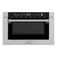 ZLINE - 24 in. 1.2 cu. ft. Built-in Microwave Drawer with Traditional Handle - Stainless Steel - Front_Zoom