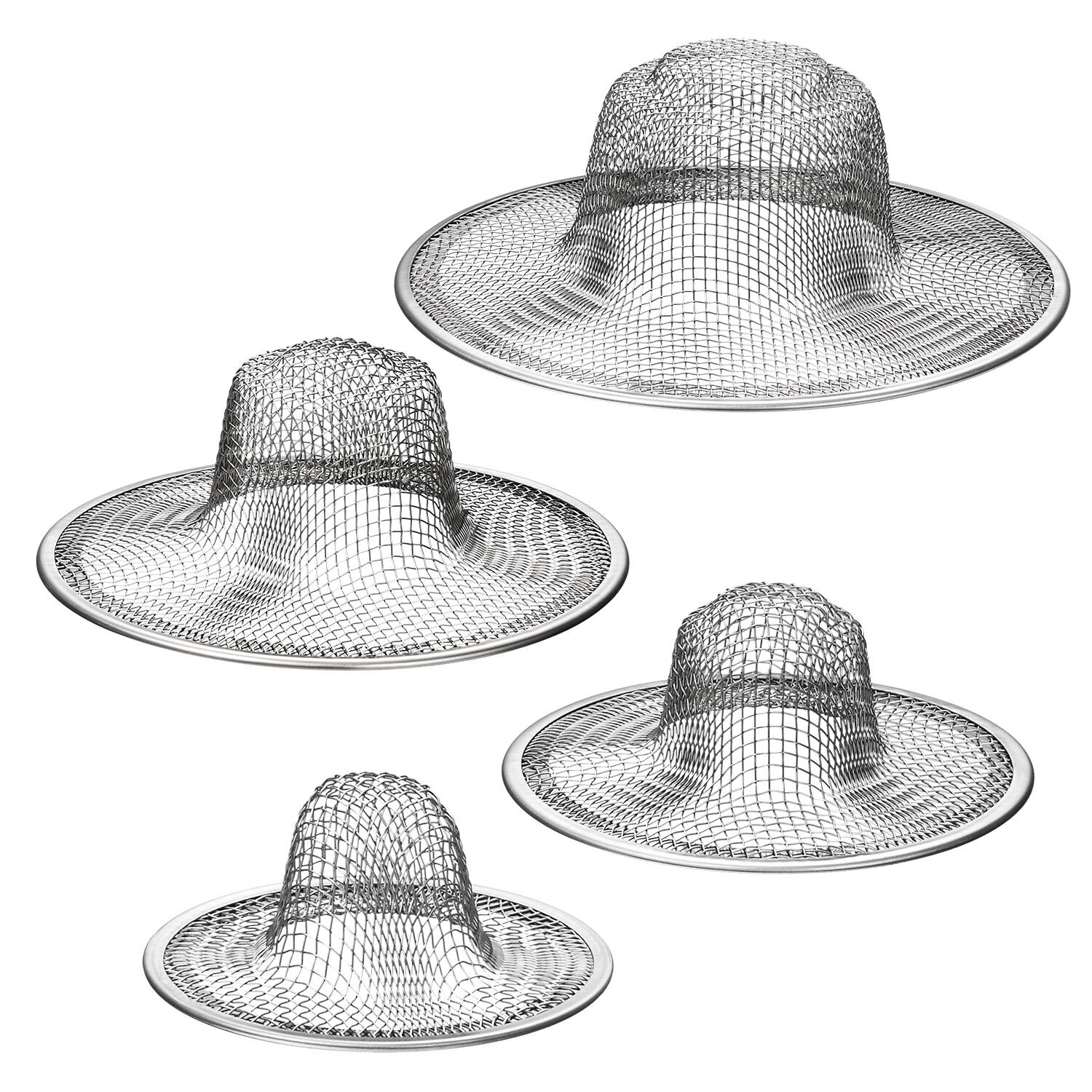 Alt View 1. Garnen - 4 Pack Kitchen Sink Drain Strainer, Stainless Steel Mesh Sink Strainer Basket, Shower Drain Hair Catcher - Silver.