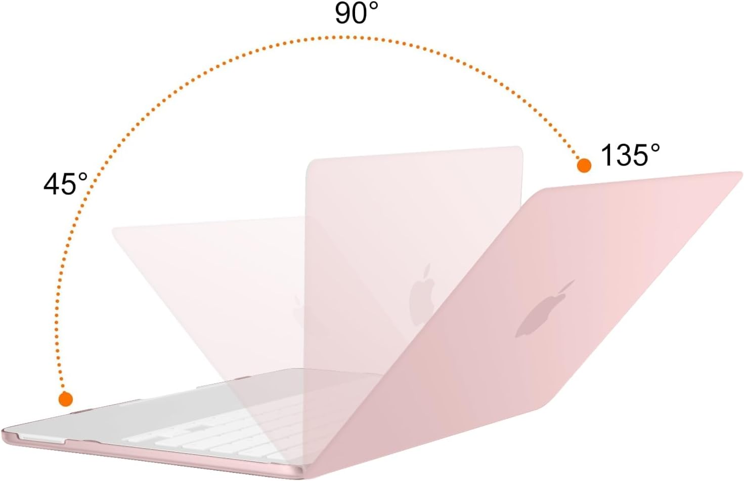 Angle. mosiso - For MacBook Neo 13-Inch 2026 A3404 A18 Pro Chip, Protective Hard Shell&Puffy Sleeve Bag&Keyboard Skin&Screen Film&Type C - Baby Pink.